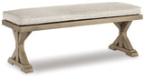 Beachcroft Outdoor Dining Table and 2 Chairs and 2 Benches in Beige from Ashley Furniture - Luna Furniture