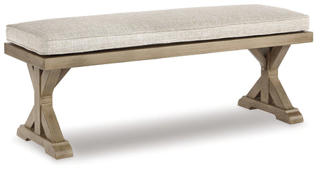 Beachcroft Outdoor Dining Table and 2 Chairs and 2 Benches in Beige from Ashley Furniture - Luna Furniture