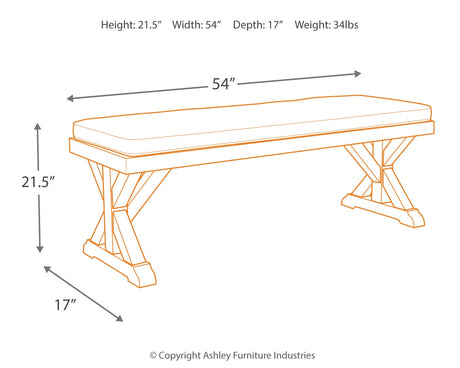 Beachcroft Outdoor Dining Table and 2 Chairs and 2 Benches in Beige from Ashley Furniture - Luna Furniture