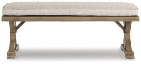 Beachcroft Beige 4-Piece Outdoor Sectional, 2 Arm Chairs, Lounge Chair and Bench from Ashley Furniture - Luna Furniture