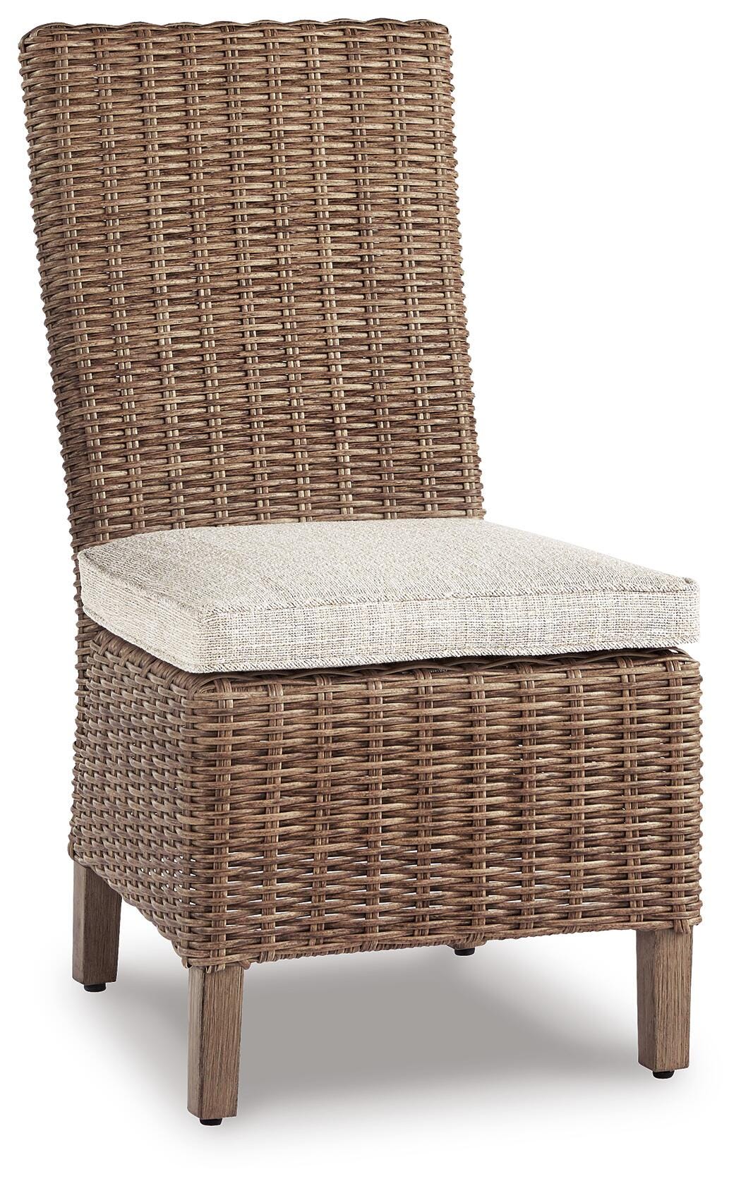 Beachcroft Beige Outdoor Dining Table with 4 Chairs and Bench from Ashley Furniture - Luna Furniture