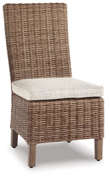 Beachcroft Beige Outdoor Dining Table with 4 Chairs and Bench from Ashley Furniture - Luna Furniture