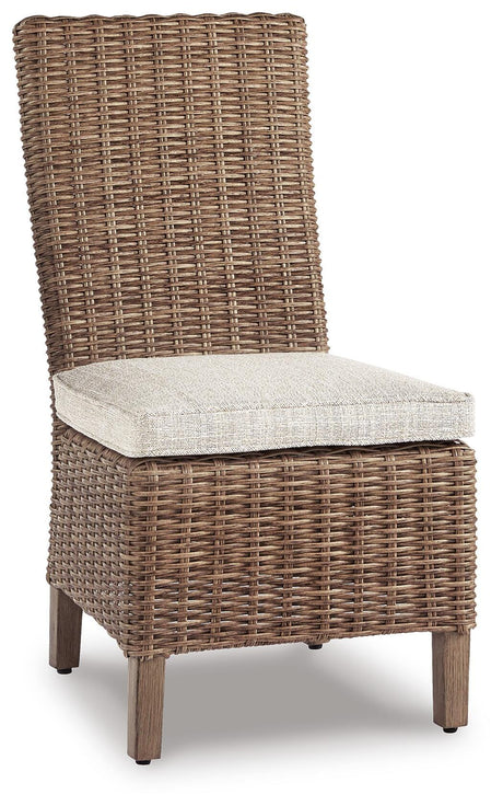 Beachcroft Beige Outdoor Dining Table with 4 Chairs and Bench from Ashley - Luna Furniture