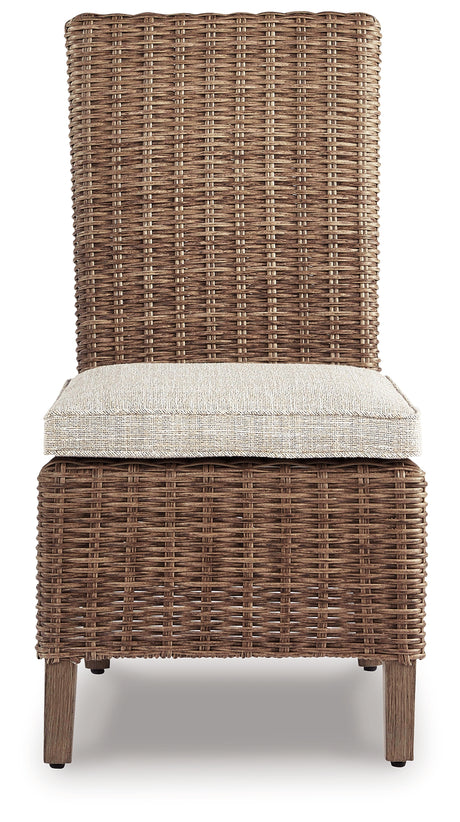Beachcroft Beige Outdoor Side Chair with Cushion (Set of 2) from Ashley - Luna Furniture
