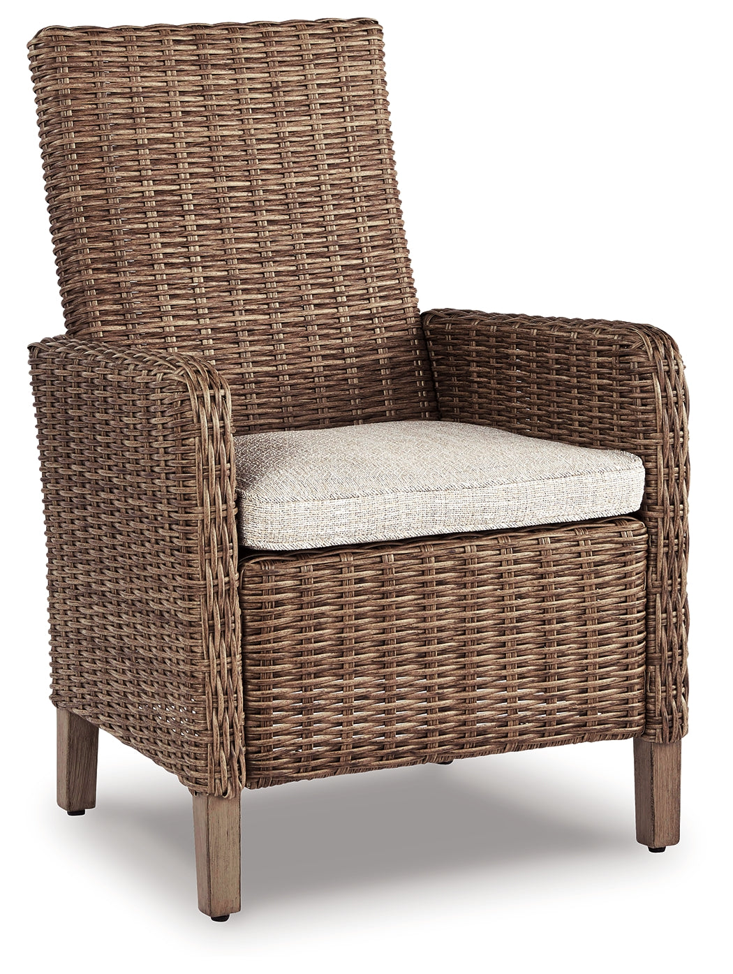 Beachcroft Outdoor Dining Table and 4 Chairs and Bench in Beige from Ashley Furniture - Luna Furniture