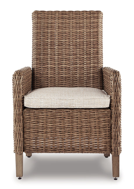 Beachcroft Beige Outdoor Arm Chair with Cushion (Set of 2) from Ashley - Luna Furniture