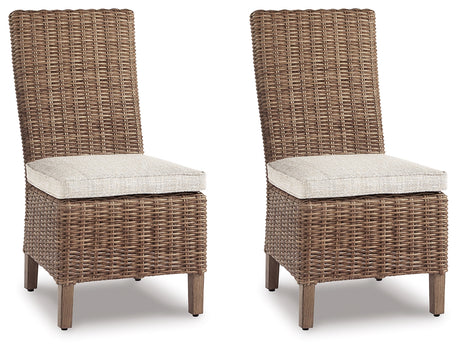 Beachcroft Beige Outdoor Side Chair with Cushion (Set of 2) from Ashley - Luna Furniture
