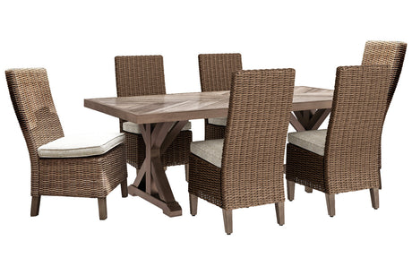 Beachcroft Beige Outdoor Dining Table with 6 Chairs