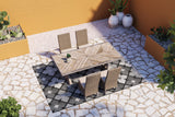 Beachcroft Outdoor Dining Table and 4 Chairs in Beige from Ashley Furniture - Luna Furniture