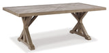 Beachcroft Beige Outdoor Dining Table with 4 Chairs and Bench from Ashley Furniture - Luna Furniture