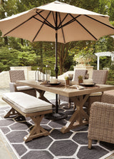 Beachcroft Beige Outdoor Dining Table from Ashley Furniture - Luna Furniture