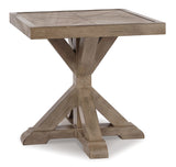 Beachcroft Outdoor Sofa with Coffee Table and End Table in Beige from Ashley Furniture - Luna Furniture