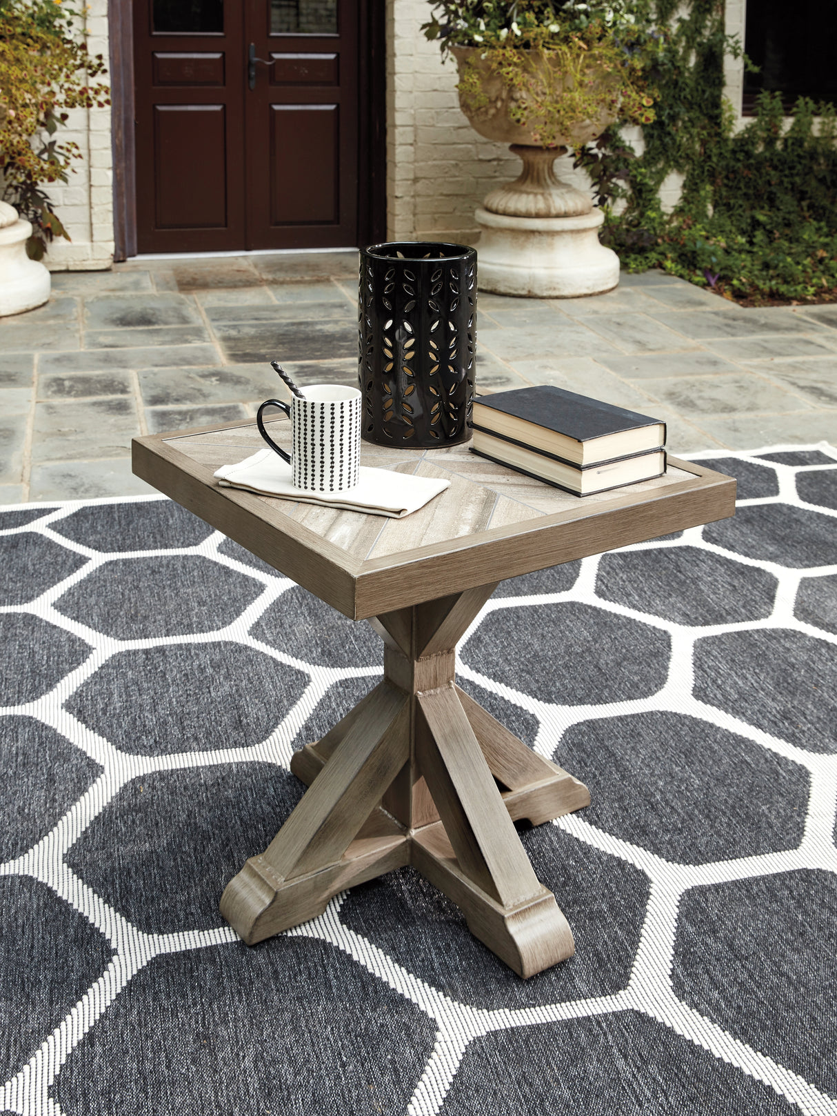 Beachcroft Beige Outdoor End Table from Ashley - Luna Furniture