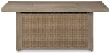 Beachcroft Beige Outdoor Fire Pit Table from Ashley - Luna Furniture