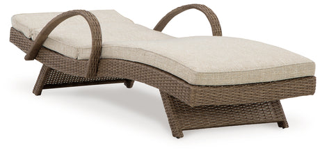 Beachcroft Beige Outdoor Chaise Lounge with Cushion from Ashley - Luna Furniture