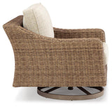 Beachcroft Outdoor Sofa, Loveseat and Chair in Beige from Ashley Furniture - Luna Furniture