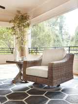 Beachcroft Outdoor Sofa, Loveseat and Chair in Beige from Ashley Furniture - Luna Furniture