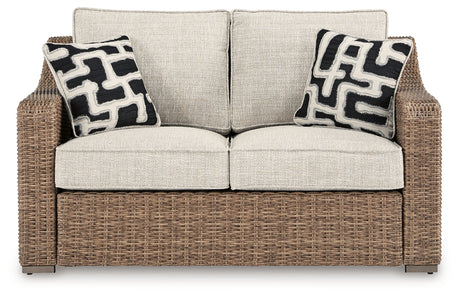 Beachcroft Outdoor Sofa, Loveseat and Chair in Beige from Ashley Furniture - Luna Furniture