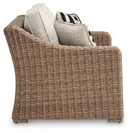 Beachcroft Outdoor Sofa, Loveseat and Chair in Beige from Ashley Furniture - Luna Furniture