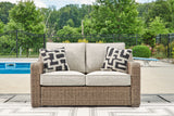 Beachcroft Outdoor Sofa, Loveseat and Chair in Beige from Ashley Furniture - Luna Furniture
