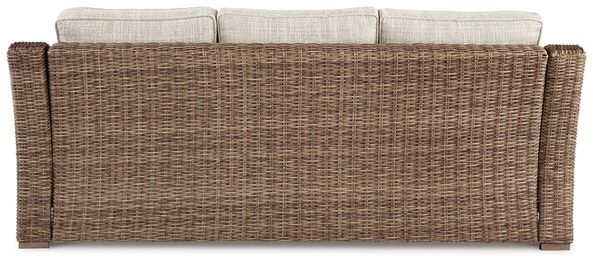 Beachcroft Outdoor Sofa, Loveseat and Chair in Beige from Ashley Furniture - Luna Furniture