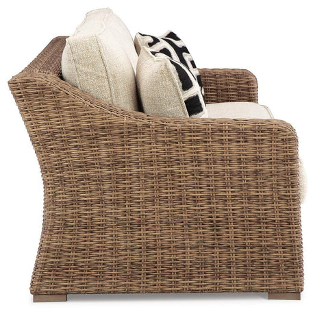 Beachcroft Beige Outdoor Sofa with Cushion from Ashley - Luna Furniture