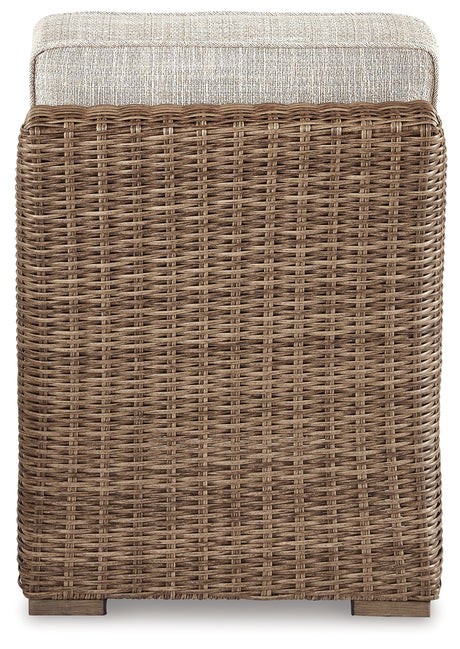 Beachcroft Beige 4-Piece Outdoor Sectional, 2 Arm Chairs, Lounge Chair and Bench from Ashley Furniture - Luna Furniture