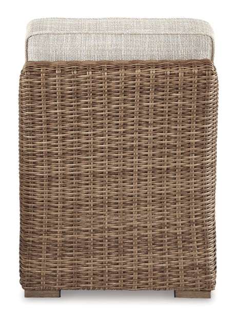Beachcroft Beige Outdoor Armless Chair with Cushion from Ashley - Luna Furniture