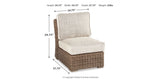 Beachcroft 2-Piece Outdoor Sectional with Chair in Beige from Ashley Furniture - Luna Furniture