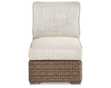 Beachcroft 2-Piece Outdoor Sectional with Chair in Beige from Ashley Furniture - Luna Furniture