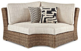 Beachcroft Beige 4-Piece Outdoor Sectional, 2 Arm Chairs, Lounge Chair and Bench from Ashley - Luna Furniture