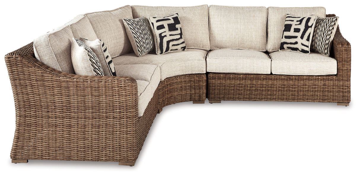 Beachcroft Beige 3-Piece Outdoor Seating Set from Ashley - Luna Furniture