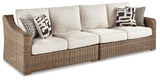 Beachcroft Beige 2-Piece Outdoor Loveseat with Cushion from Ashley Furniture - Luna Furniture
