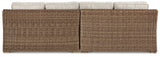 Beachcroft 2-Piece Outdoor Sectional with Chair in Beige from Ashley Furniture - Luna Furniture
