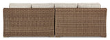 Beachcroft Beige 2-Piece Outdoor Loveseat with Cushion from Ashley Furniture - Luna Furniture