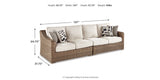 Beachcroft 2-Piece Outdoor Sectional with Chair in Beige from Ashley Furniture - Luna Furniture
