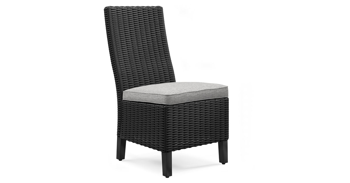 Beachcroft Outdoor Dining Table and 6 Chairs in Black/Light Gray from Ashley Furniture - Luna Furniture