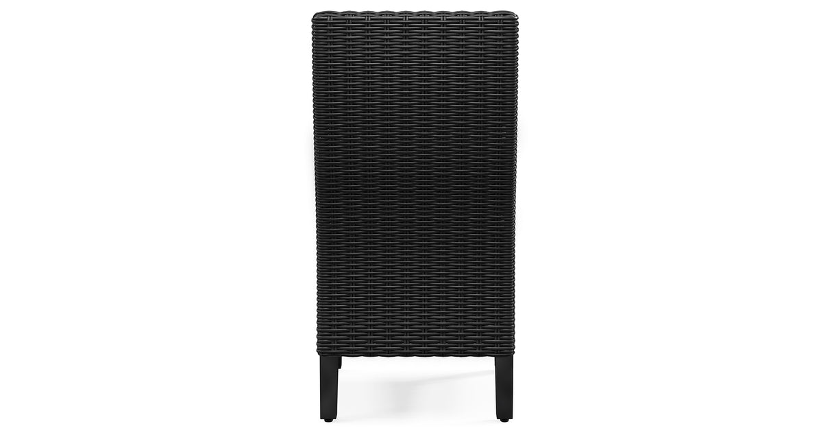 Beachcroft Outdoor Dining Table and 6 Chairs in Black/Light Gray from Ashley Furniture - Luna Furniture