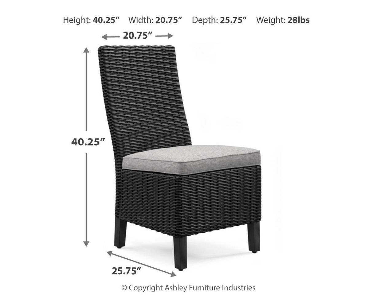 Beachcroft Outdoor Dining Table and 6 Chairs in Black/Light Gray from Ashley Furniture - Luna Furniture