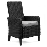 Beachcroft Outdoor Dining Table and 4 Chairs in Black/Light Gray from Ashley Furniture - Luna Furniture