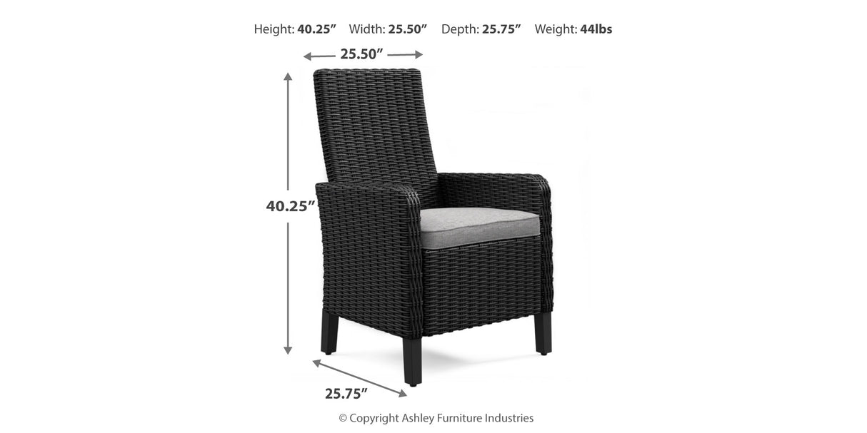 Beachcroft Outdoor Dining Table and 6 Chairs in Black/Light Gray from Ashley Furniture - Luna Furniture