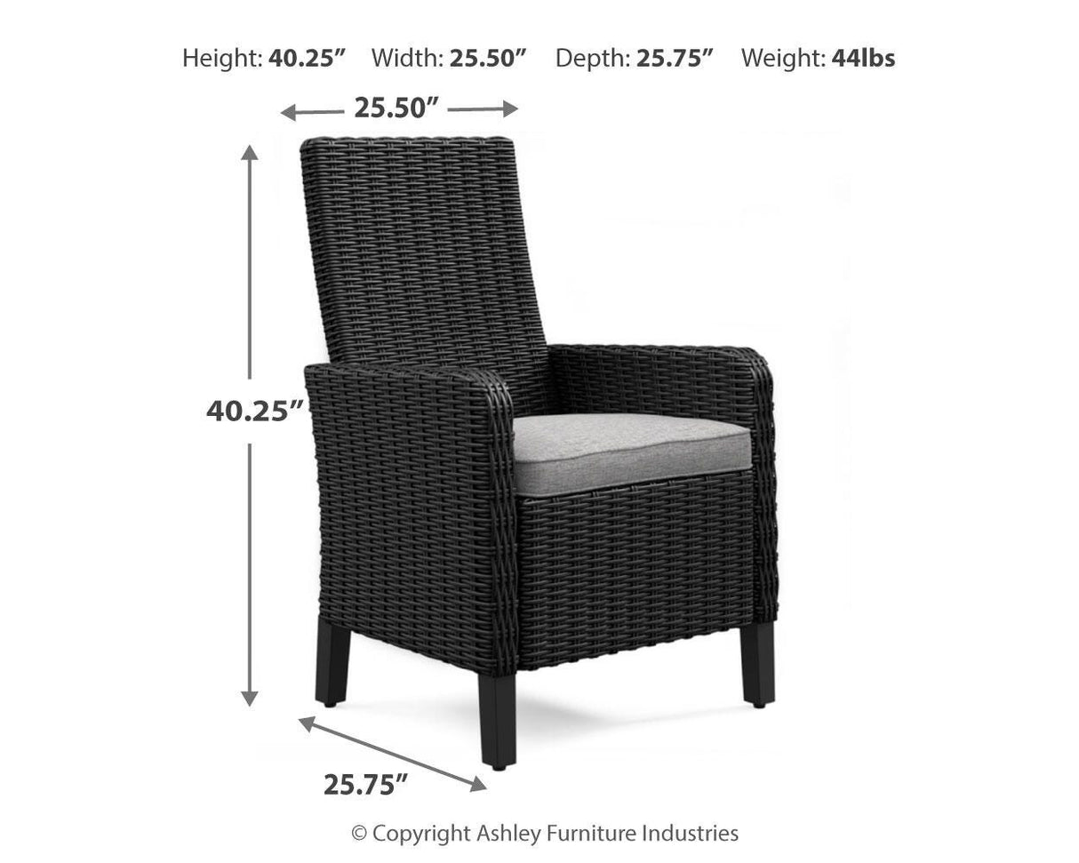 Beachcroft Outdoor Dining Table and 4 Chairs in Black/Light Gray from Ashley Furniture - Luna Furniture