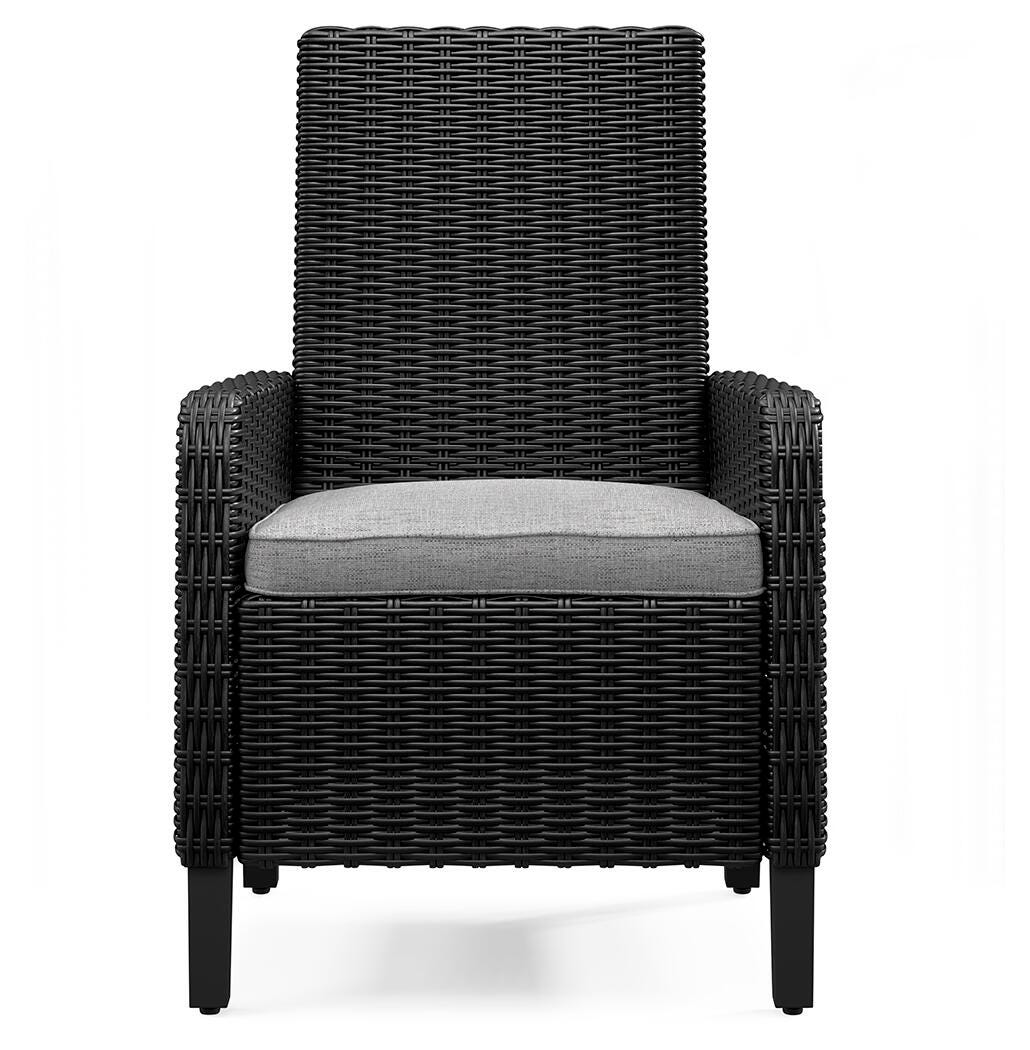Beachcroft Outdoor Dining Table and 4 Chairs in Black/Light Gray from Ashley Furniture - Luna Furniture
