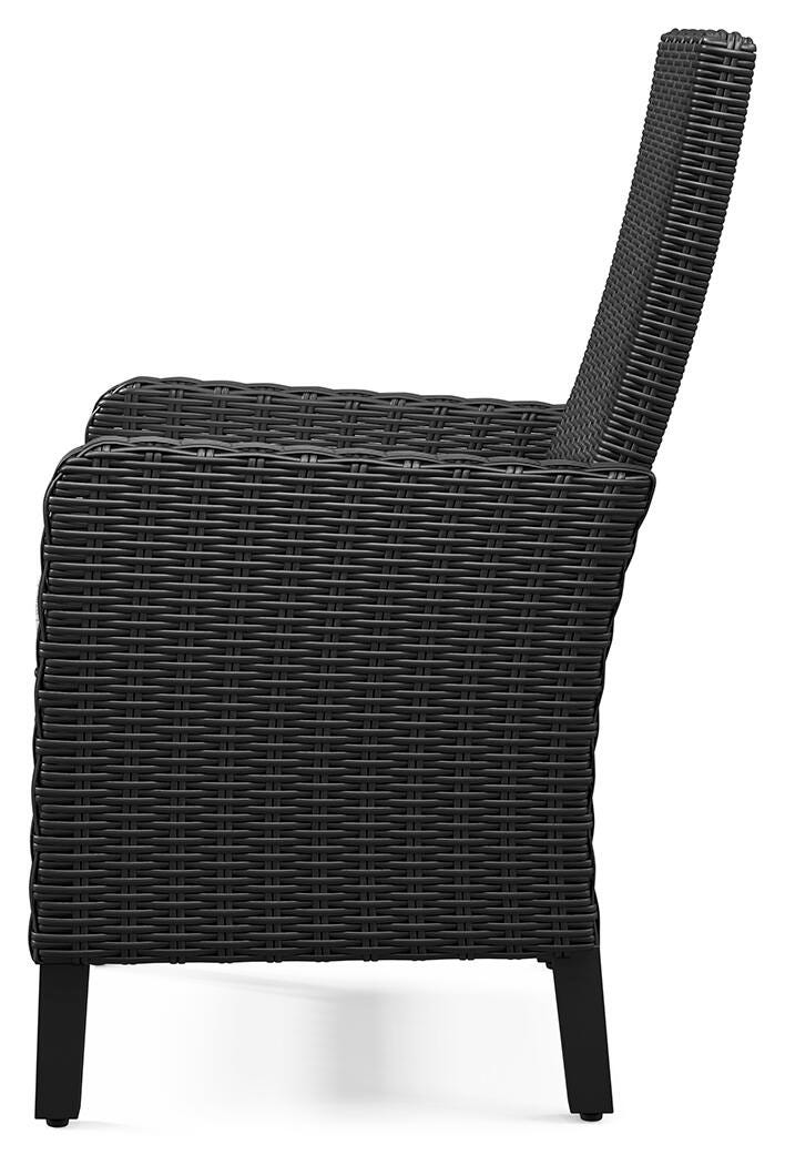Beachcroft Outdoor Dining Table and 4 Chairs in Black/Light Gray from Ashley Furniture - Luna Furniture