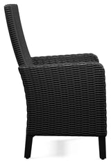 Beachcroft Outdoor Dining Table and 4 Chairs in Black/Light Gray from Ashley Furniture - Luna Furniture