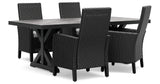 Beachcroft Outdoor Dining Table and 4 Chairs in Black/Light Gray from Ashley Furniture - Luna Furniture