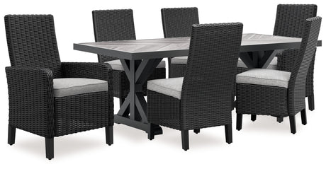 Beachcroft Outdoor Dining Table and 6 Chairs in Black/Light Gray from Ashley - Luna Furniture