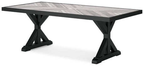 Beachcroft Black/Light Gray Outdoor Dining Table from Ashley Furniture - Luna Furniture