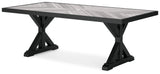 Beachcroft Outdoor Dining Table and 6 Chairs in Black/Light Gray from Ashley Furniture - Luna Furniture
