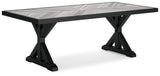 Beachcroft Outdoor Dining Table and 6 Chairs in Black/Light Gray from Ashley Furniture - Luna Furniture
